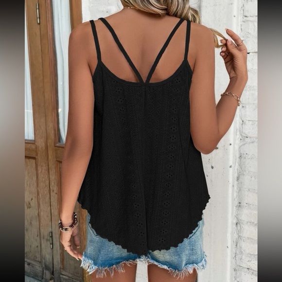 Boho eyelet embroidery casual cami top - Picture 10 of 16
